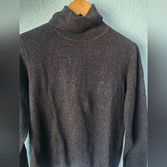 Ralph Lauren Silk Cashmere Black Turtleneck Sweater with Cozy Cowl Neck - Picture 4 of 10